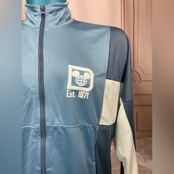 2022 Disney Parks Walt Disney World Blue Zip Track Jacket Spirit Jersey M L XL - Picture 5 of 15